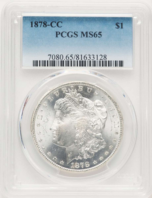 1878-CC S$1 Morgan Silver Dollar Coin PCGS MS65 coin front image