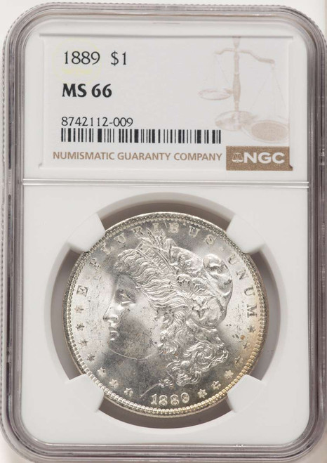 1889 S$1 Morgan Silver Dollar Coin NGC MS66 coin front image