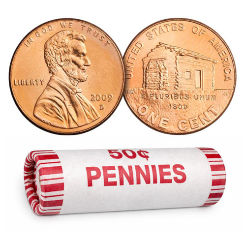  2009-D Lincoln Cent Birthplace 50-Coin Roll BU - 2009 Penny (D Mint) 