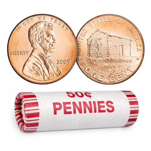 2009-D Lincoln Cent Formative Years 50-Coin Roll BU – 2009 Penny