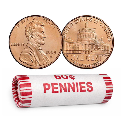 2009-D Lincoln Cent Formative Years 50-Coin Roll BU – 2009 Penny