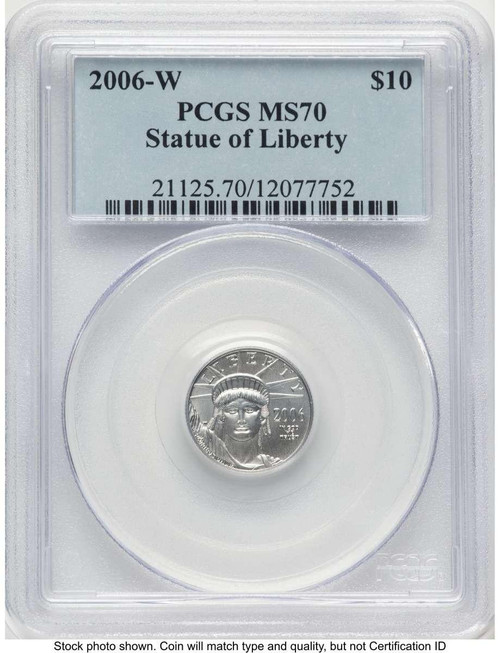 Bullionshark 2006-W $10 Burnished 1/10 oz Platinum Eagle Coin PCGS MS70 - HAT780975002 