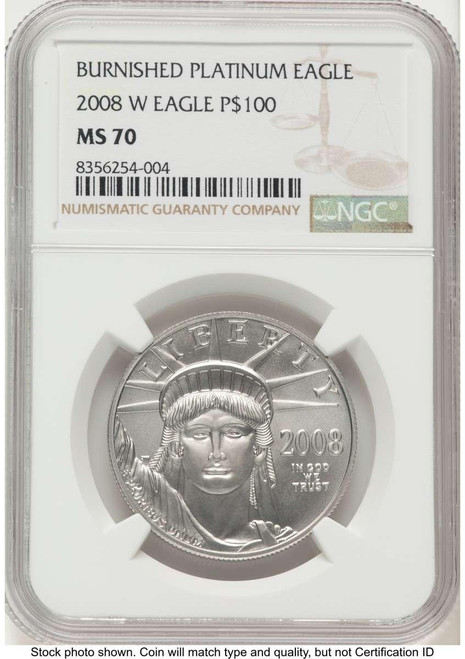 Bullionshark 2008-W $100 Burnished Modern Bullion Coin NGC MS70   One-Ounce Platinum Eagle - HAT777192004 