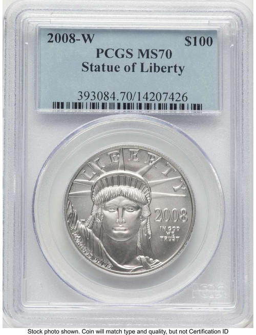 Bullionshark 2008-W $100 Burnished Platinum Eagle PCGS MS70 - HAT780975009 