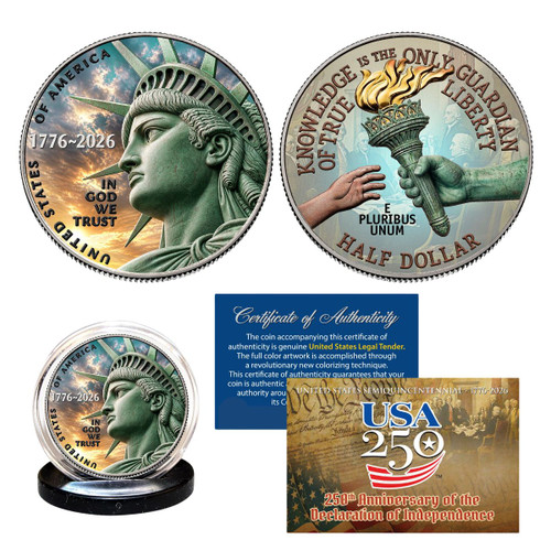 2026 Semiquincentennial Half Dollar - 250th Anniversary - Colorized