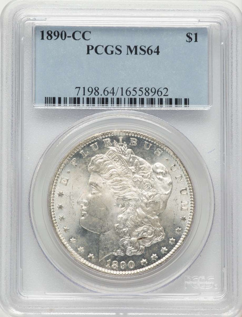 1890-CC S$1 Morgan Silver Dollar Coin PCGS MS64 coin front image