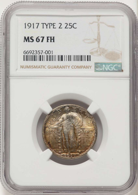 1917 25C Standing Liberty Quarter Coin NGC MS67   Type Two coin front image