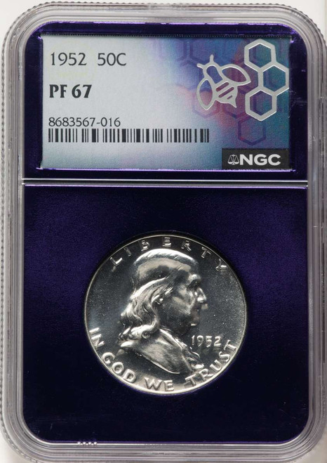 1952 50C Proof Franklin Half Dollar Coin NGC PF67 coin front image