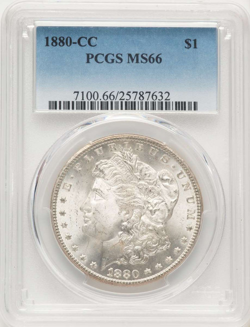 1880-CC S$1 Morgan Silver Dollar Coin PCGS MS66 coin front image