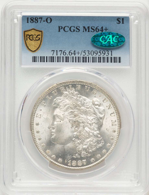 1887-O S$1 Morgan Silver Dollar Coin PCGS MS64  CAC + coin front image