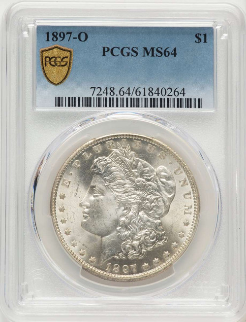 1897-O S$1 Morgan Silver Dollar Coin PCGS MS64 coin front image