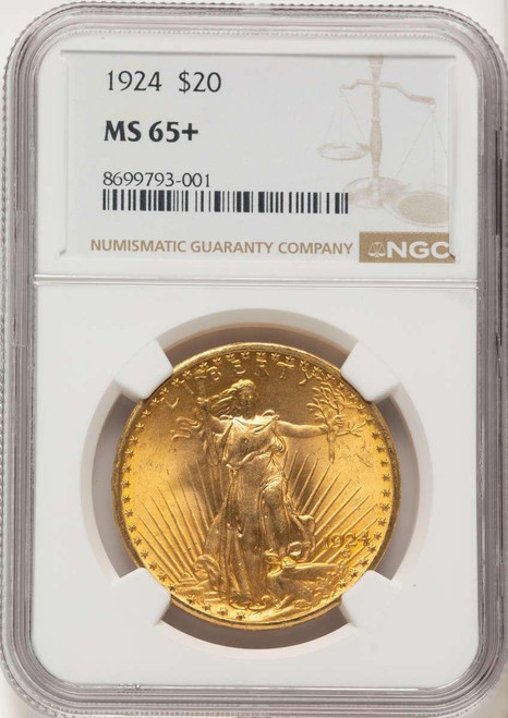 Bullionshark 1924 $20 Saint Gaudens Double Eagle NGC MS65  + - HAT177497011 