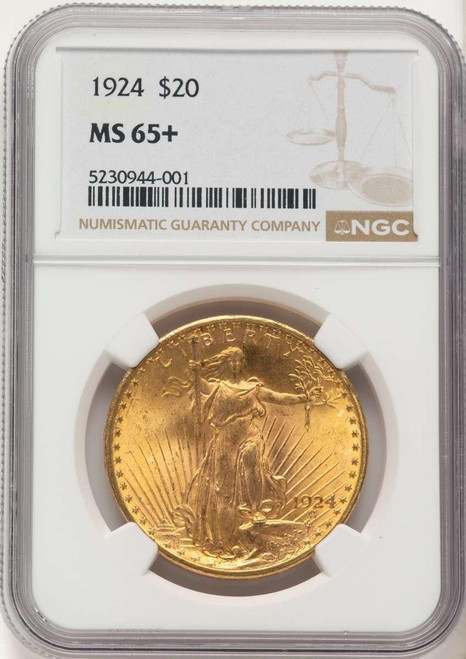 Bullionshark 1924 $20 Saint Gaudens Double Eagle NGC MS65  + - HAT177480050 