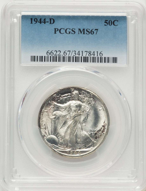 1944-D 50C Walking Liberty Half Dollar Coin PCGS MS67 coin front image