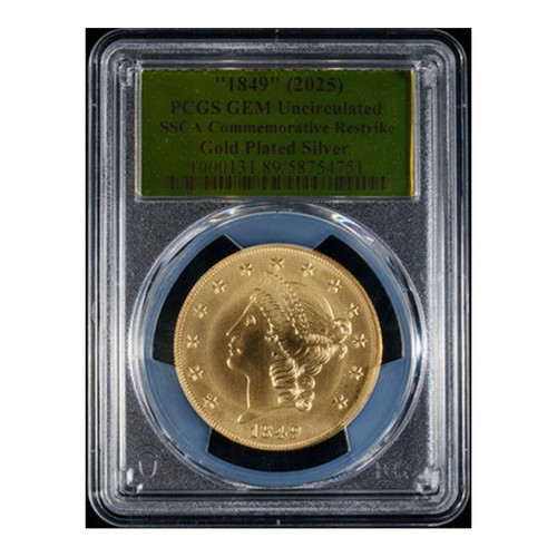  1849 (2025) 1/2 oz Silver SSCA Commemorative Restrike PCGS Gem UNC 