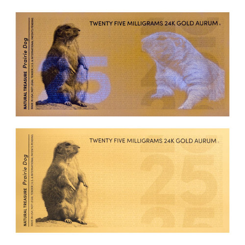 Prairie Dog 25mg 24K Gold Note – Natural Treasures Series