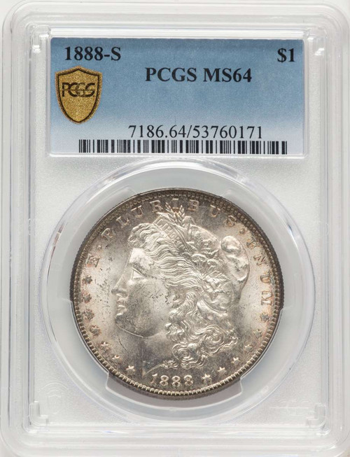 1888-S S$1 Morgan Silver Dollar Coin PCGS MS64 coin front image