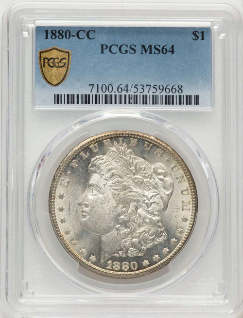 1880-CC S$1 Morgan Silver Dollar Coin PCGS MS64 coin front image