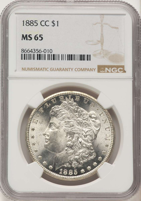 1885-CC S$1 Morgan Silver Dollar Coin NGC MS65 coin front image