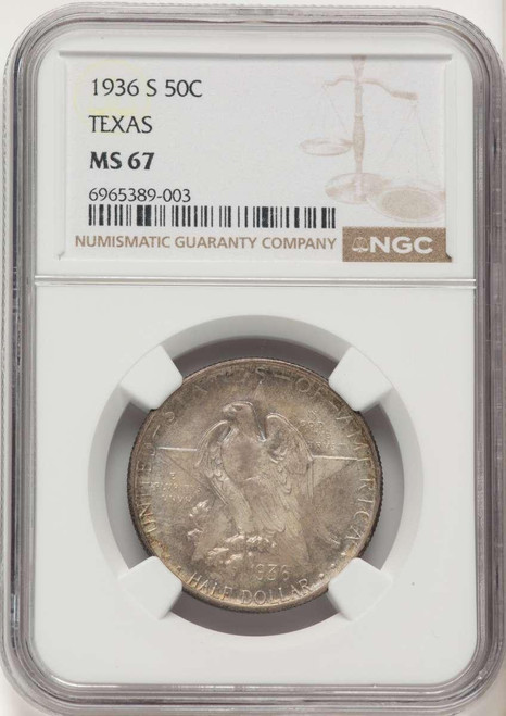 Bullionshark 1936-S 50C Commemorative Silver Coin NGC MS67   Texas - HAT788347004 