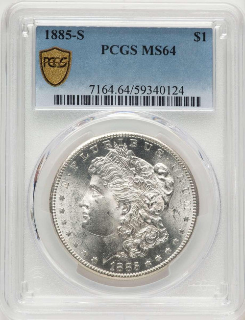 Bullionshark 1885-S S$1 Morgan Silver Dollar Coin PCGS MS64 - HAT786080008 
