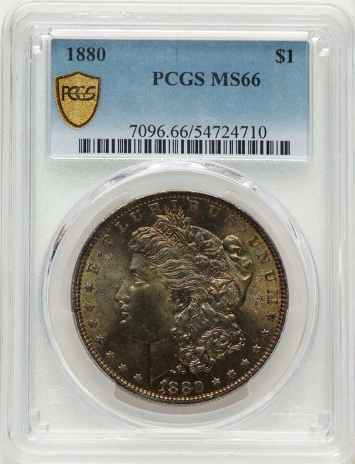 1880 S$1 Morgan Silver Dollar Coin PCGS MS66 coin front image