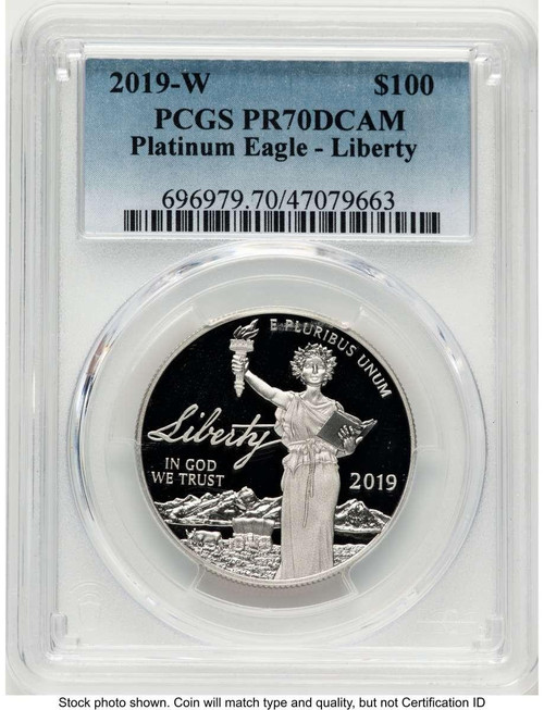 Bullionshark 2019-W $100 Proof Modern Bullion Coin PCGS PR70   One- Ounce Platinum Eagle - Liberty - HAT787067013 