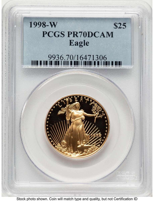 2006-W $25 Proof 1/2 oz American Gold Eagle Coin PCGS PR70 DCAM