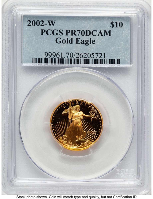 Bullionshark 2002-W $10 Proof 1/4 oz American Gold Eagle Coin PCGS PR70 DCAM - HAT507491019 