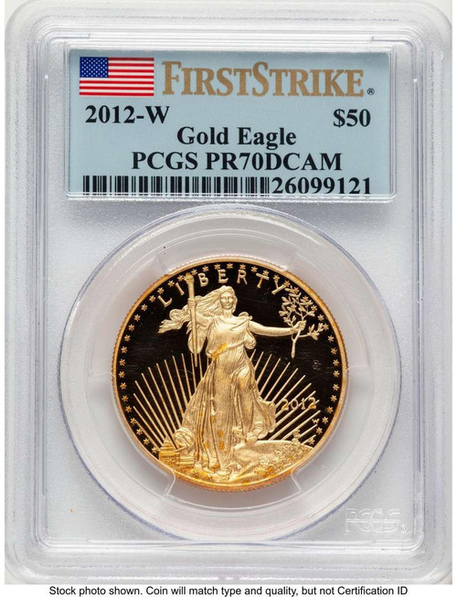 Bullionshark 2012-W $50 Proof 1 oz American Gold Eagle Coin PCGS PR70 DCAM - First Strike - HAT524219013 
