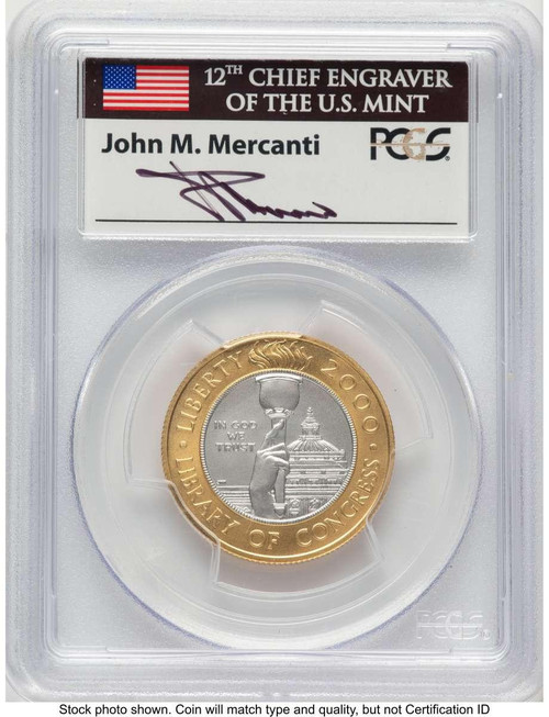 Bullionshark 2000-W $10 Modern Issues PCGS MS70   Library of Congress Bimetallic Ten Dollars - HAT506541007 