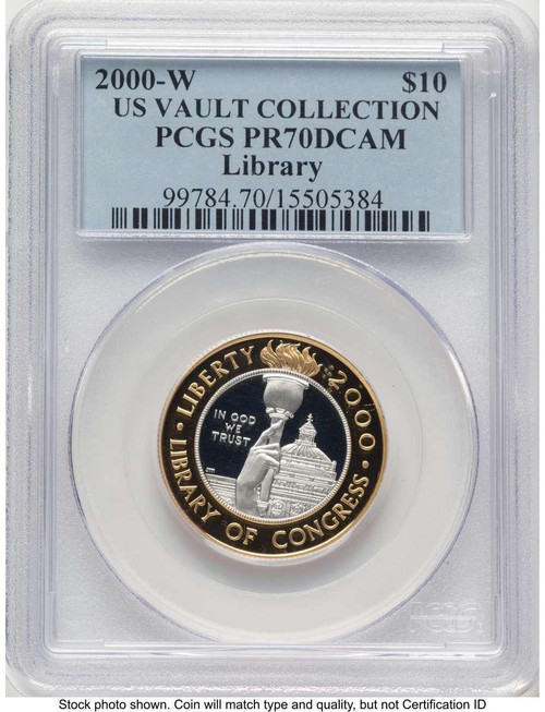 Bullionshark 2000-W $10 Modern Issues PCGS PR70   Library of Congress Bimetallic Ten Dollars - HAT519211013 