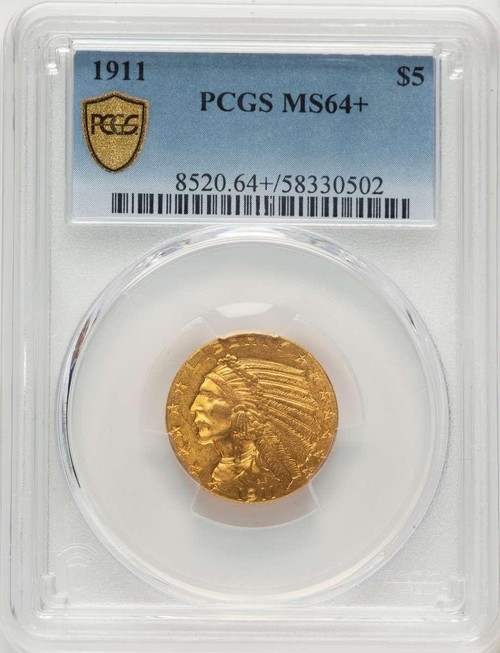 Bullionshark 1911 $5 Indian Gold Half Eagle Coin PCGS MS64  + - HAT784506025 