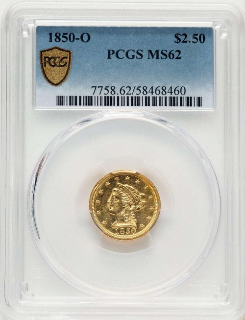 Bullionshark 1850-O $2.5 Liberty Gold Quarter Eagle Coin PCGS MS62 - HAT788141037 