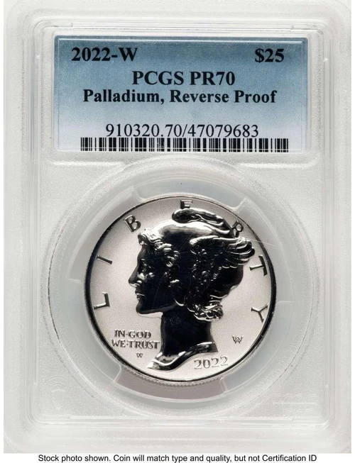 Bullionshark 2022-W $25 Reverse Proof Palladium Eagle Coin PCGS rev PR70 - HAT787348005 