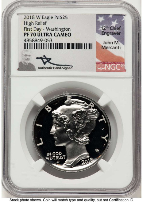 2018-W $25 Palladium Eagle Coin NGC PF70 coin front image