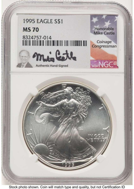 Bullionshark 1995 S$1 American Silver Eagle Coin NGC MS70 - HAT519904331 