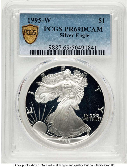 Bullionshark 1995-W S$1 Proof American Silver Eagle Coin PCGS PR69 DCAM - HAT771568004 