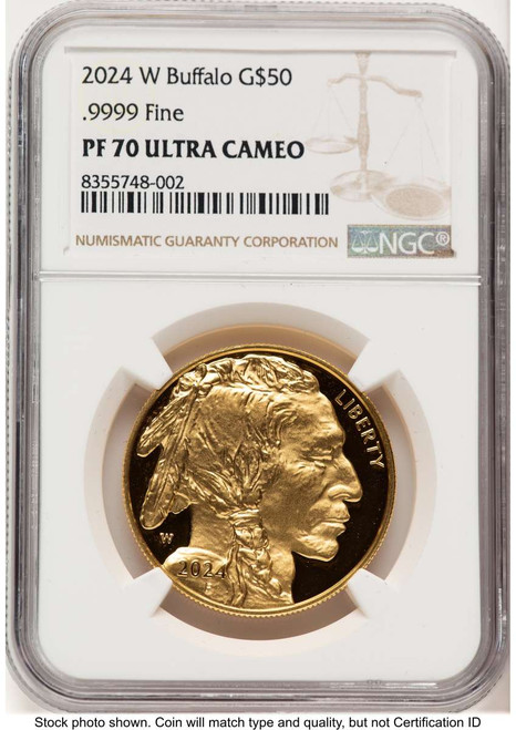 2024-W G$50 Proof 1 oz American Gold Buffalo Coin NGC PF70 UCAM coin front image