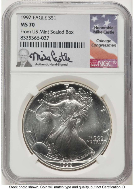 Bullionshark 1992 S$1 American Silver Eagle Coin NGC MS70 - HAT519969158 