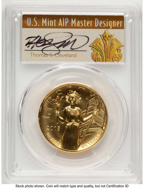 2015-W $100 Gold High Relief Coin PCGS MS70   One-Ounce Gold coin front image