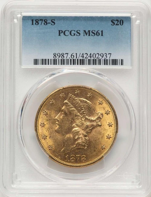 Bullionshark 1878-S $20 Liberty Gold Double Eagle PCGS MS61 - HAT788689014 