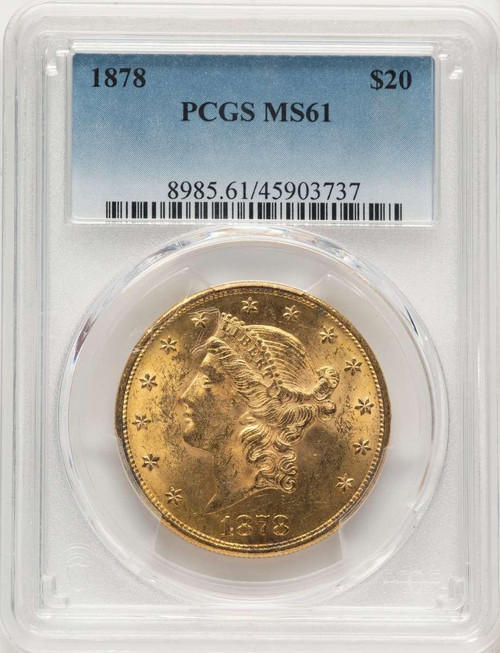 Bullionshark 1878 $20 Liberty Gold Double Eagle PCGS MS61 - HAT788689015 