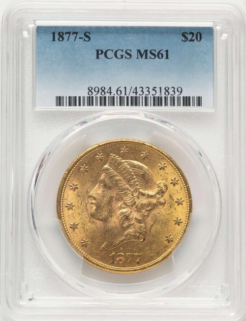 Bullionshark 1877-S $20 Liberty Gold Double Eagle PCGS MS61 - HAT788689016 
