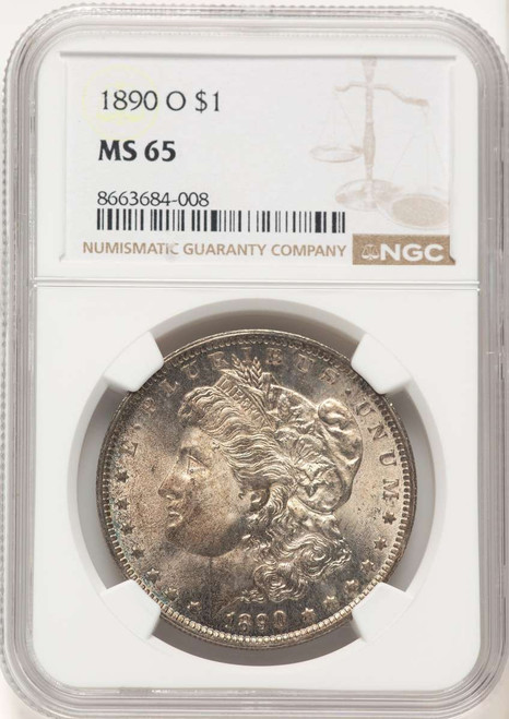 1890-O S$1 Morgan Silver Dollar Coin NGC MS65 coin front image