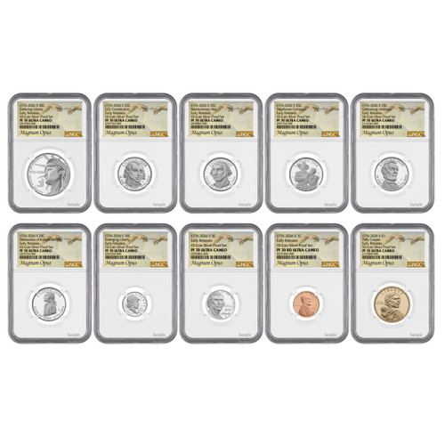 2026 Semiquincentennial Silver Proof Set Complete 10-Coin NGC PF70 Magnum Opus