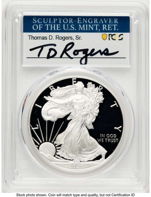 2020-W S$1 Proof American Silver Eagle Coin PCGS PR70 DCAM coin front image