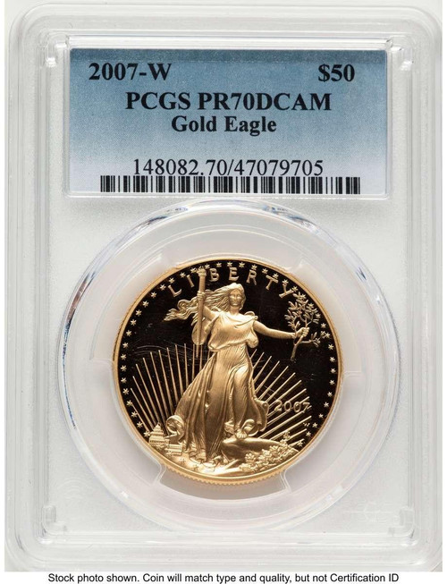 Bullionshark 2007-W $50 Proof 1 oz American Gold Eagle Coin PCGS PR70 DCAM - HAT789108107 