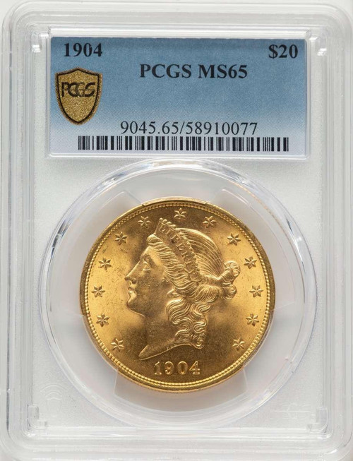 Bullionshark 1904 $20 Liberty Gold Double Eagle PCGS MS65 - HAT572550007 