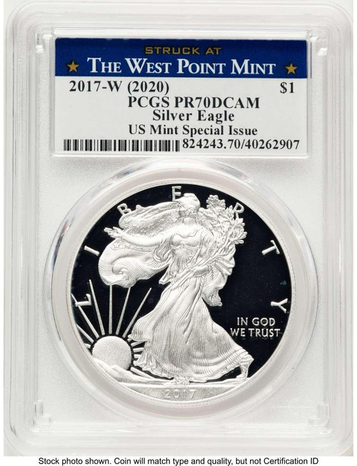 Bullionshark 2017-W S$1 Proof American Silver Eagle Coin PCGS PR70 DCAM - HAT789018017 